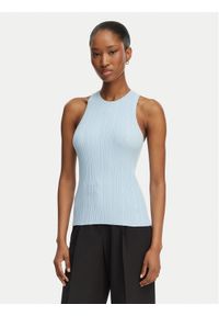 Hugo - HUGO Top Sarepla 50539890 Niebieski jasny Slim Fit. Kolor: niebieski. Materiał: syntetyk #1