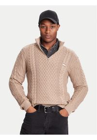 Tommy Jeans Sweter DM0DM22103 Brązowy Regular Fit. Kolor: brązowy. Materiał: bawełna