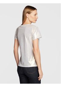 Blugirl Blumarine T-Shirt RF2213-J6559 Srebrny Regular Fit. Kolor: srebrny. Materiał: bawełna