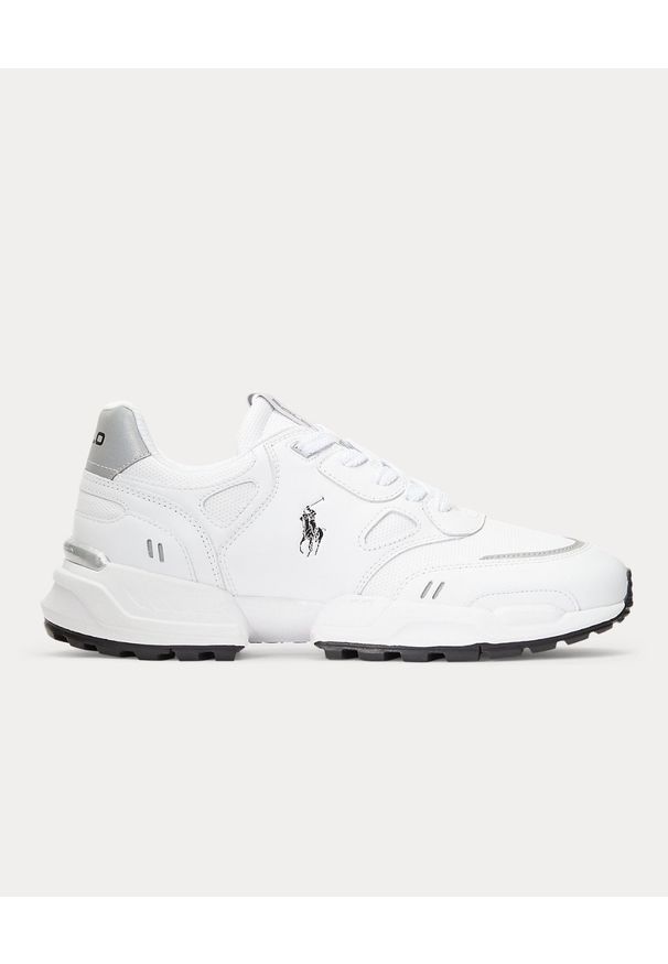 Ralph Lauren - RALPH LAUREN - Białe sneakersy Jogger. Okazja: na co dzień. Nosek buta: okrągły. Kolor: biały. Materiał: materiał