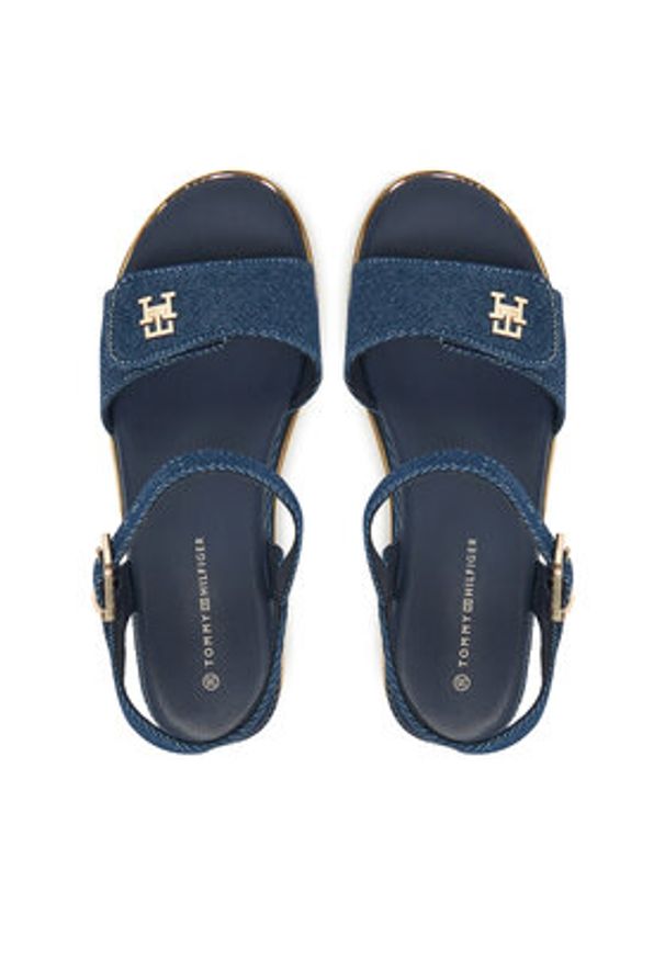 TOMMY HILFIGER - Tommy Hilfiger Sandały T3A2-33788-1828 S Granatowy. Kolor: niebieski. Materiał: materiał