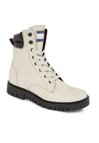 Tommy Jeans Botki Tjw Lace Up Boot EN0EN02314 Beżowy. Kolor: beżowy. Materiał: skóra