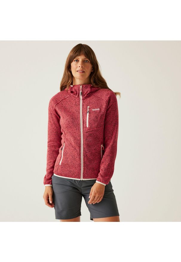 Regatta - Polar turystyczny damski Newhill z kapturem. Typ kołnierza: kaptur. Kolor: różowy. Materiał: polar. Sport: turystyka piesza