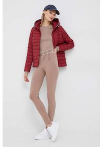 TOMMY HILFIGER - Tommy Hilfiger legginsy damskie kolor beżowy gładkie. Kolor: beżowy. Materiał: dzianina. Wzór: gładki #3