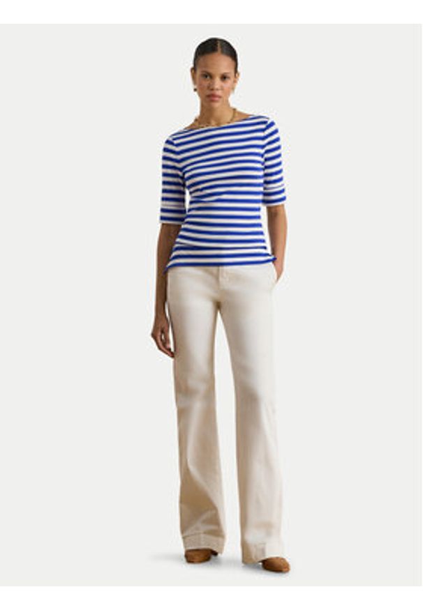 Lauren Ralph Lauren - LAUREN RALPH LAUREN Bluzka 200P03750002 Niebieski Slim Fit. Kolor: niebieski. Materiał: bawełna