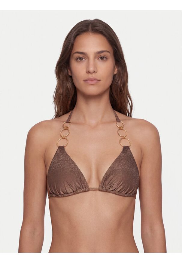 Guess Góra od bikini E6GJ11 KF600 Brązowy. Kolor: brązowy. Materiał: syntetyk