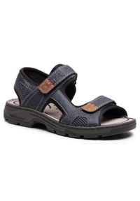 Sandały Rieker 26156-15 Blau Kombi. Kolor: niebieski. Materiał: skóra #1