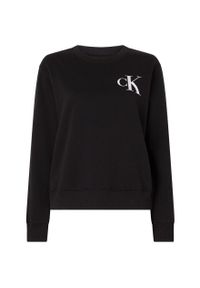 Bluza Calvin Klein Institutional Crew, Kobiety. Kolor: czarny. Materiał: materiał, bawełna