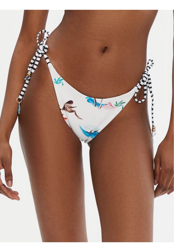 Seafolly Dół od bikini Isla Palm 40706-216 Biały. Kolor: biały. Materiał: syntetyk