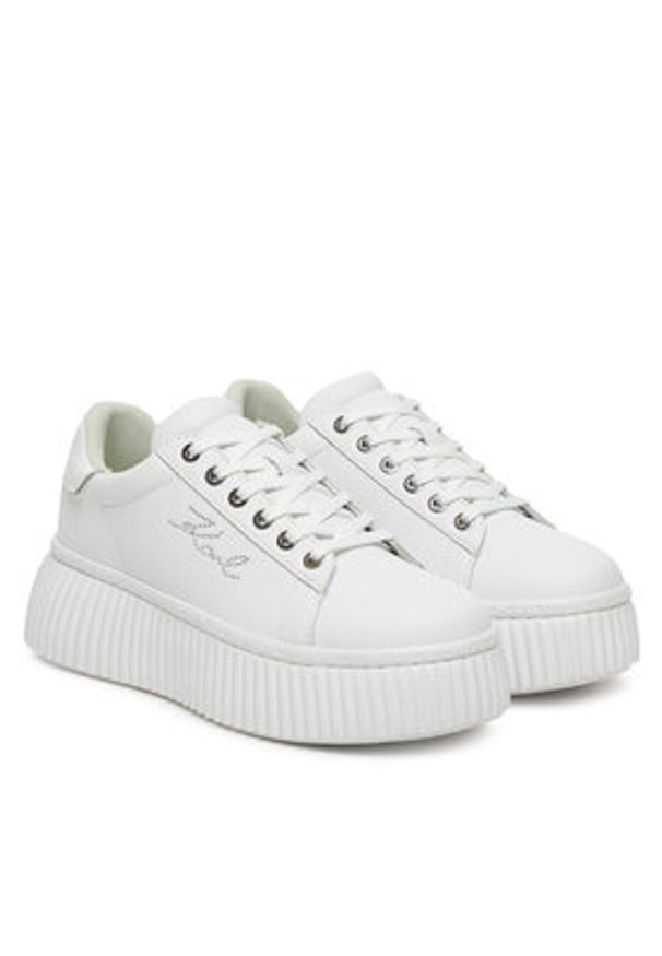 Karl Lagerfeld - KARL LAGERFELD Sneakersy KL42318E Biały. Kolor: biały. Materiał: skóra
