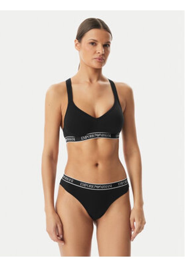Emporio Armani Underwear Biustonosz sportowy EW000447 AF19026 UC001 Czarny. Kolor: czarny. Materiał: bawełna