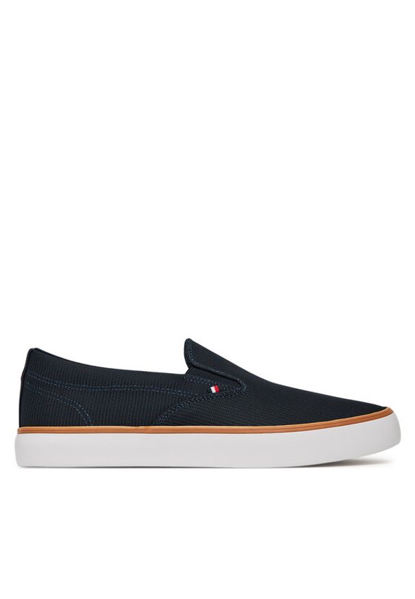 TOMMY HILFIGER - Tommy Hilfiger Tenisówki Th Hi Vulc Core Low Ii Slipon FM0FM05514 Granatowy. Kolor: niebieski. Materiał: materiał