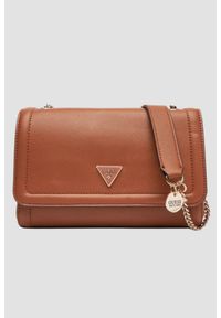 Guess - GUESS Brązowa torebka damska Noelle II. Kolor: brązowy. Materiał: skórzane. Styl: casual