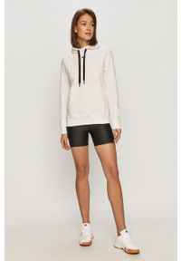 Under Armour bluza damska kolor biały z kapturem gładka. Typ kołnierza: kaptur. Kolor: biały. Materiał: dzianina. Długość rękawa: długi rękaw. Długość: długie. Wzór: gładki #3