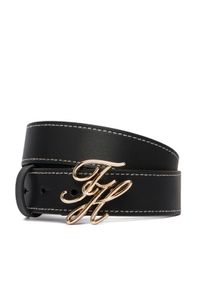 TOMMY HILFIGER - Tommy Hilfiger Pasek Th Script 3.0 AW0AW18568 Granatowy. Kolor: niebieski. Materiał: skóra #1