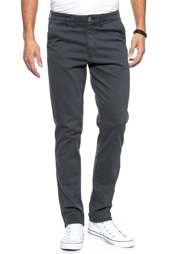 Wrangler - WRANGLER SPODNIE MĘSKIE CHINO NAVY W16LRN114. Materiał: materiał