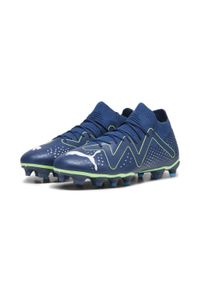 Buty piłkarskie męskie Puma Future Match Fg Ag. Kolor: biały, wielokolorowy, niebieski, zielony. Materiał: guma, materiał, tkanina, syntetyk. Sport: piłka nożna