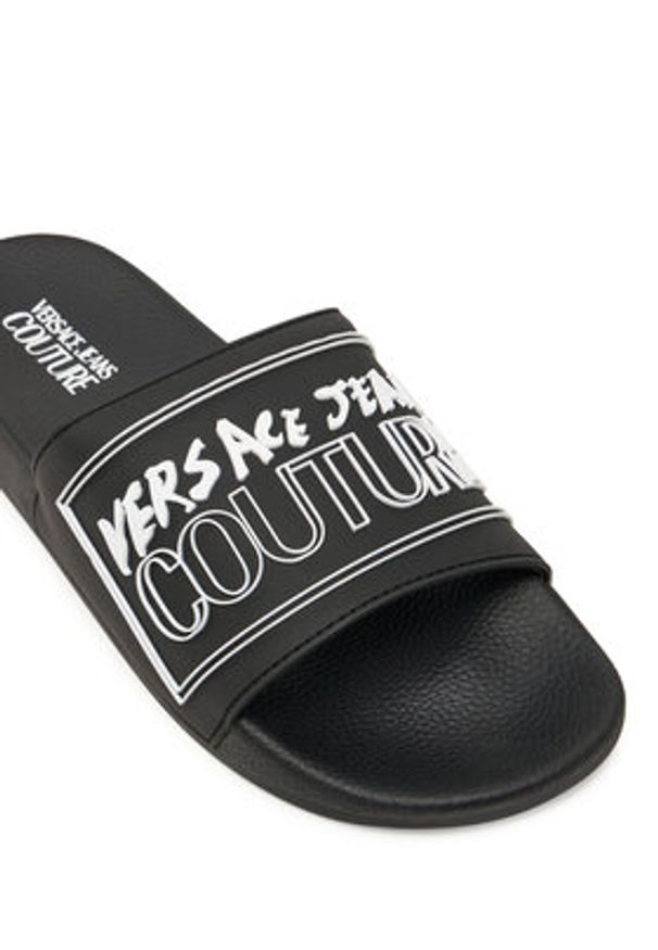 Versace Jeans Couture Klapki 78YA3SQ3 Czarny. Kolor: czarny. Materiał: syntetyk