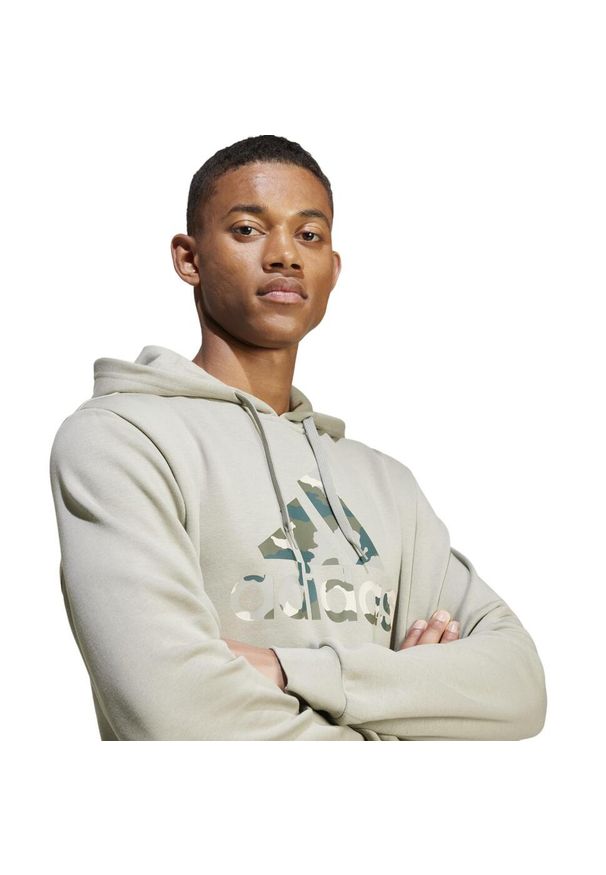 Adidas - Bluza z kapturem męska ADIDAS Gym & Pilates. Typ kołnierza: kaptur. Kolor: szary, wielokolorowy, brązowy, zielony. Materiał: bawełna, włókno, materiał. Sport: joga i pilates