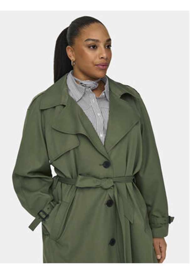 ONLY Carmakoma Trencz Chloe 15310056 Zielony Regular Fit. Kolor: zielony. Materiał: syntetyk