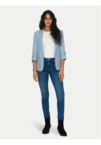 only - ONLY Marynarka Caro 15312199 Błękitny Loose Fit. Kolor: niebieski. Materiał: len #4