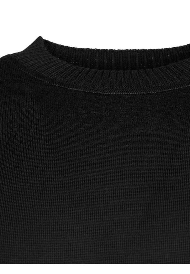 Takeshy Kurosawa Sweter | 83072 | Maglia F12 Taglio Over | Mężczyzna | Czarny. Okazja: na co dzień. Kolor: czarny. Materiał: akryl, wełna. Wzór: aplikacja. Styl: casual