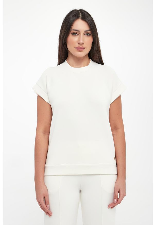 Bluza damska z krótkim rękawem Tamea JOOP!. Długość rękawa: krótki rękaw. Długość: krótkie