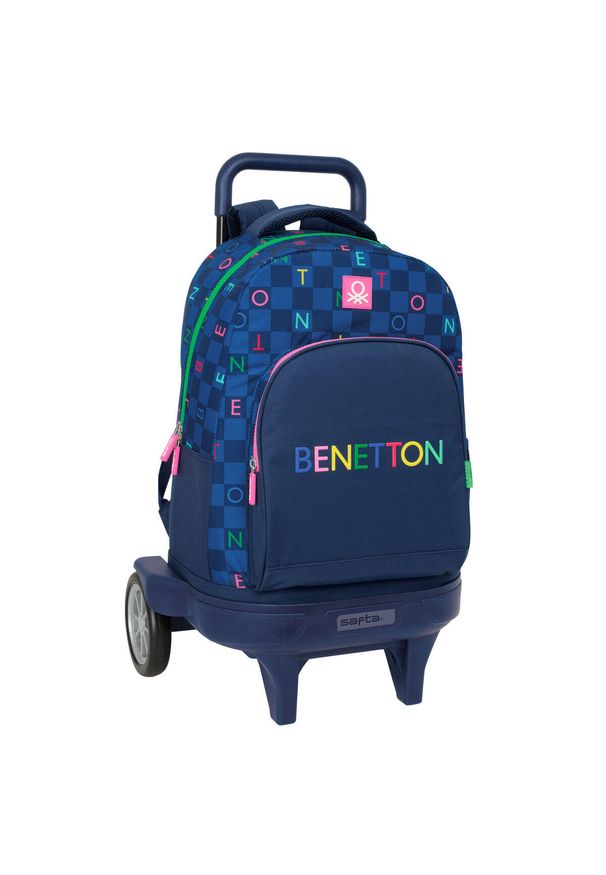 Plecak szkolny Benetton Damero Granatowy. Kolor: niebieski
