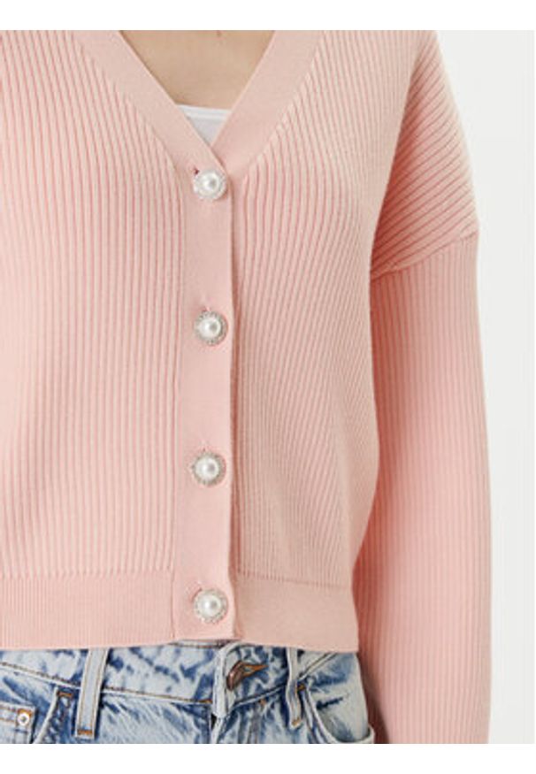 Guess Kardigan W5YR07 Z2ZK2 Różowy Oversize. Kolor: różowy. Materiał: bawełna