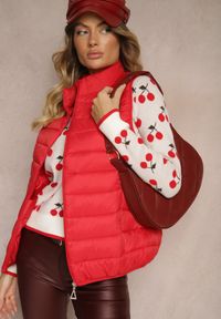 Renee - Biały Casualowy Sweter z Wiskozą Ozdobiony Printem w Wisienki Avattria. Okazja: na co dzień. Kolor: biały. Materiał: wiskoza. Długość rękawa: długi rękaw. Długość: długie. Wzór: aplikacja, nadruk. Styl: casual #4