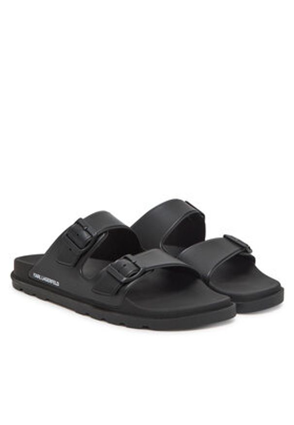 Karl Lagerfeld - KARL LAGERFELD Klapki Kondo Tred KL70975 Czarny. Kolor: czarny. Materiał: skóra
