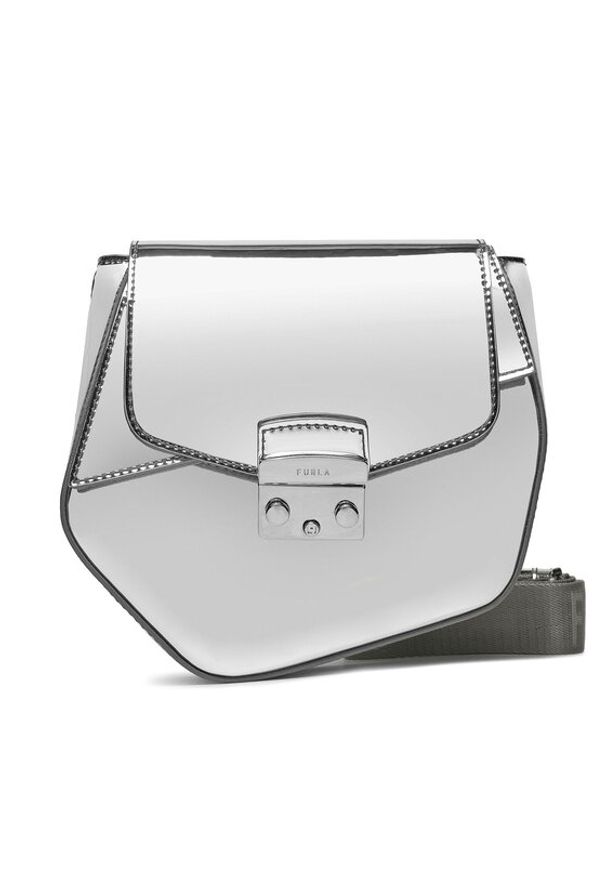 Furla Torebka Metropolis Prisma Mini Crossbo WB01157-BX2571-2699S-1057 Srebrny. Kolor: srebrny. Materiał: skórzane