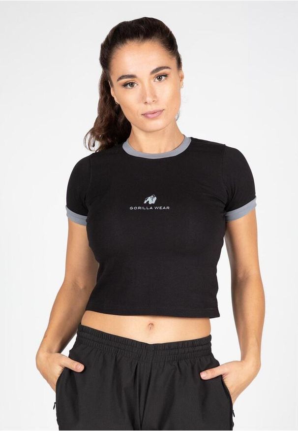 GORILLA WEAR - New Orleans Cropped Koszulka - Czarny. Kolor: czarny. Sport: fitness