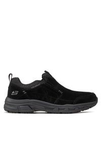 skechers - Skechers Półbuty Rydock 237282/BBK Czarny. Kolor: czarny. Materiał: skóra, zamsz