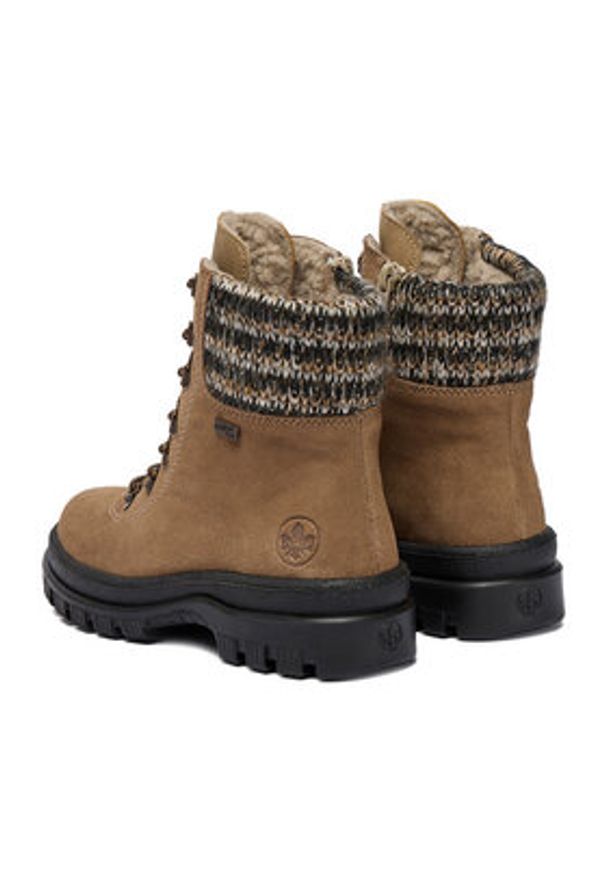 Rieker Trzewiki CEO-X8233-64 Beżowy. Kolor: beżowy. Materiał: zamsz, skóra