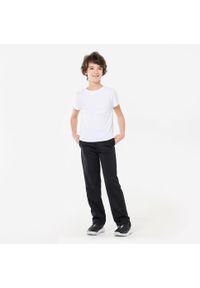 DOMYOS - Spodnie dresowe dla dzieci Domyos. Kolor: czarny. Materiał: materiał, poliester. Sport: joga i pilates