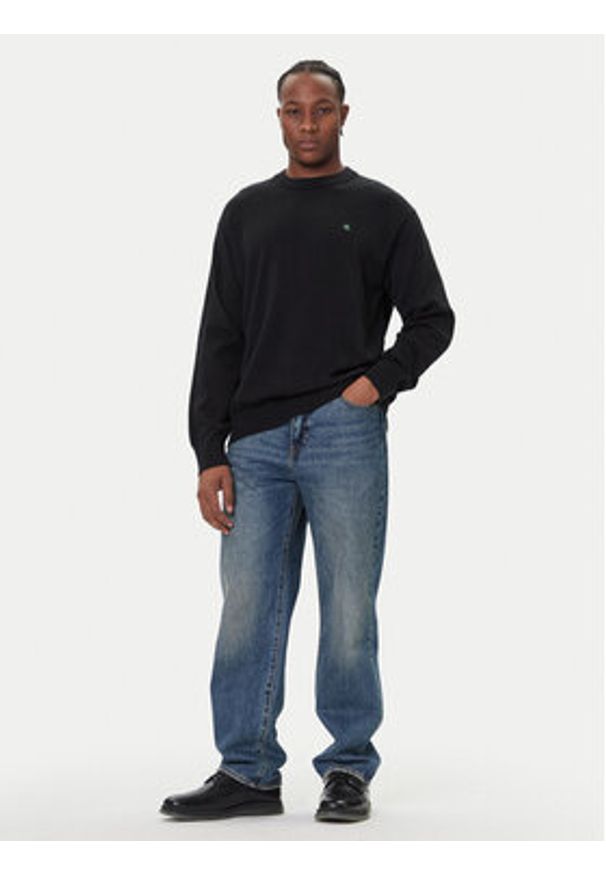 Calvin Klein Jeans Sweter LV04RC309G Czarny Regular Fit. Kolor: czarny. Materiał: bawełna
