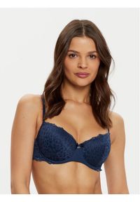 Hunkemöller Biustonosz z fiszbiną Marine 206322 Granatowy. Kolor: niebieski. Materiał: syntetyk