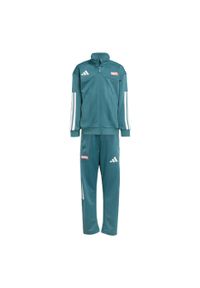 Adidas - Dres Marvel Spider-Man Tracksuit Kids. Kolor: biały, wielokolorowy, niebieski. Materiał: dresówka. Wzór: motyw z bajki