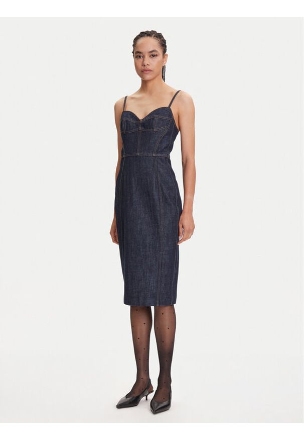 Miss Sixty 6S1DJ49400 Sukienka jeansowa Blue Black Denim F26. Kolor: niebieski. Materiał: bawełna