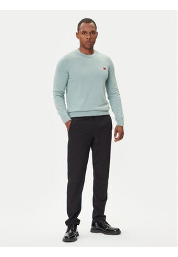 Hugo - HUGO Sweter San Cassius-C1 50475083 Zielony Regular Fit. Kolor: zielony. Materiał: bawełna