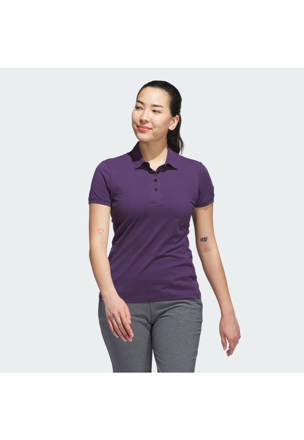Adidas - Koszulka Ultimate365 Tour Twistknit Polo. Typ kołnierza: polo. Kolor: fioletowy. Materiał: materiał. Styl: sportowy