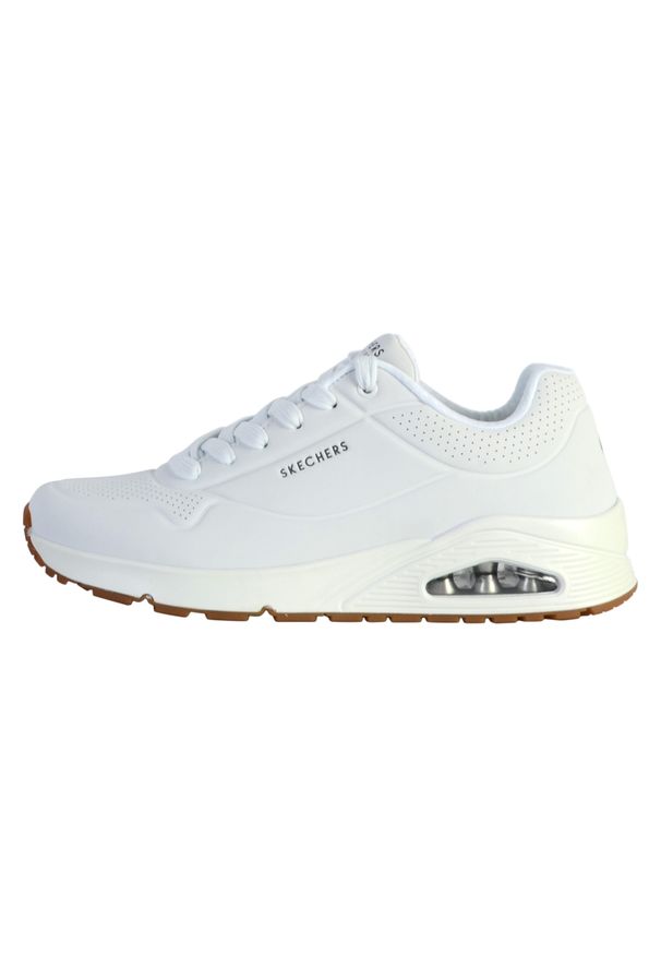 skechers - Buty do chodzenia męskie Skechers Uno Stand ON Air. Zapięcie: sznurówki. Kolor: biały. Materiał: guma, materiał, syntetyk. Szerokość cholewki: normalna. Sport: turystyka piesza