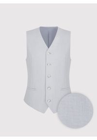 Pako Lorente - PAKO LORENTE – Jednorzędowa szara kamizelka. Kolor: szary. Materiał: poliester, wiskoza. Styl: elegancki, młodzieżowy #5