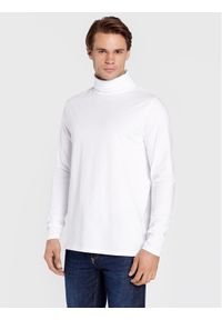 Lindbergh Longsleeve 30-400126 Biały Slim Fit. Kolor: biały. Materiał: bawełna. Długość rękawa: długi rękaw