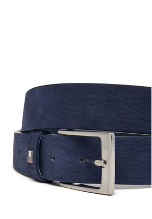 TOMMY HILFIGER - Tommy Hilfiger Pasek Męski Layton 3.5 Nubuck AM0AM13754 Granatowy. Kolor: niebieski. Materiał: nubuk, skóra