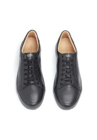 Kazar - Czarne sneakersy damskie. Kolor: czarny. Materiał: skóra. Szerokość cholewki: normalna. Wzór: gładki #4