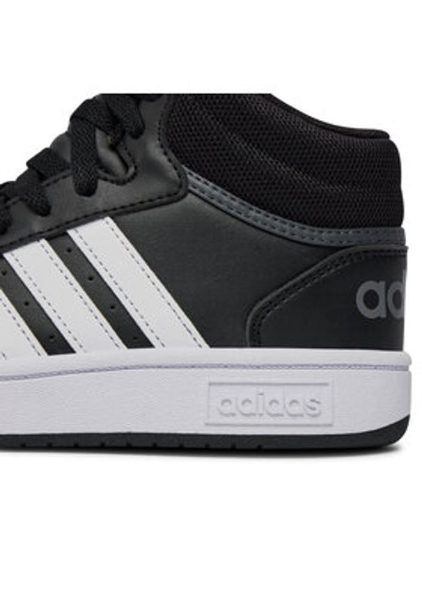 Adidas - adidas Sneakersy Hoops 3.0 Mid K GW0402 Czarny. Kolor: czarny. Materiał: skóra