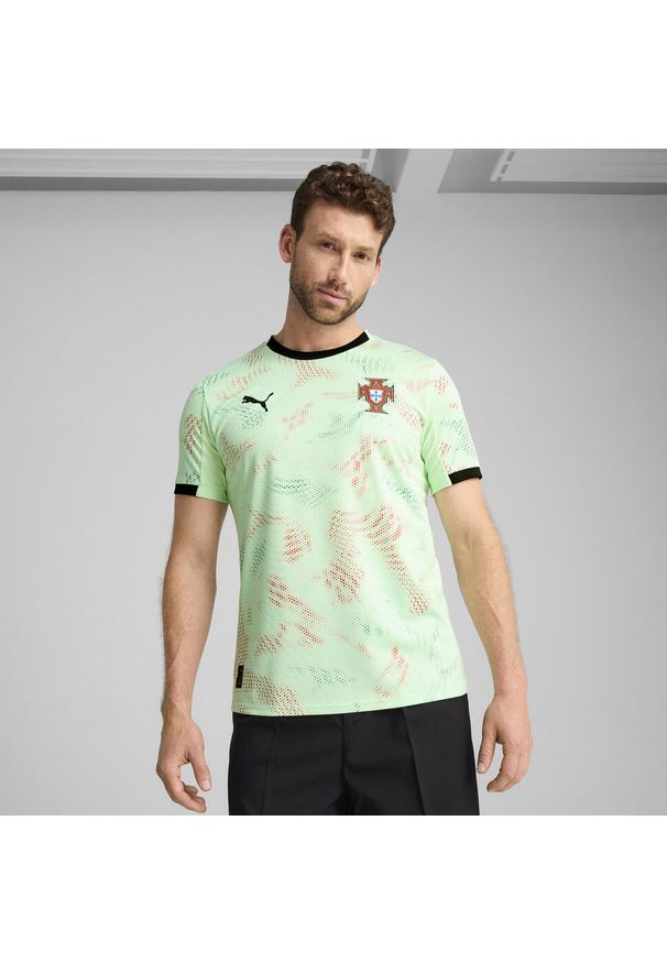 Puma - Męska wyjazdowa koszulka drużyny kobiet Portugalia 2025 PUMA. Kolor: czarny, zielony, wielokolorowy. Sport: piłka nożna