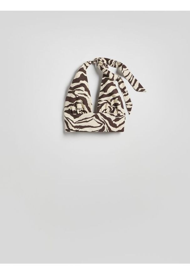 Reserved - Top z ozdobnym wiązaniem - wielobarwny. Materiał: wiskoza. Długość: krótkie